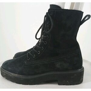 Paul Green Womens Black Suede Lace Up Ankle Boots Size 9 Made in Austria  DB2